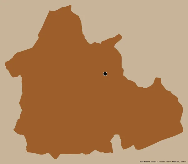 中央アフリカ共和国の県であるナナマンベレの形で その首都はしっかりとした色背景に隔離されています パターン化されたテクスチャの構成 3Dレンダリング — ストック写真
