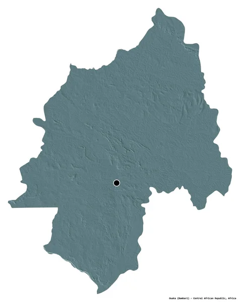 Σχήμα Ouaka Νομός Κεντροαφρικανικής Δημοκρατίας Την Πρωτεύουσά Του Απομονωμένη Λευκό — Φωτογραφία Αρχείου