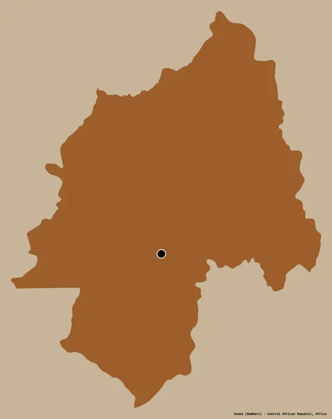 中央アフリカ共和国の大阪府の形で その首都はしっかりとした色背景に隔離されています パターン化されたテクスチャの構成 3Dレンダリング — ストック写真