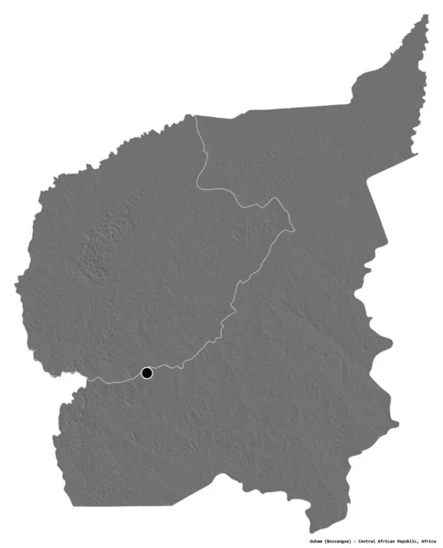 Forme Ouham Préfecture République Centrafricaine Avec Capitale Isolée Sur Fond — Photo