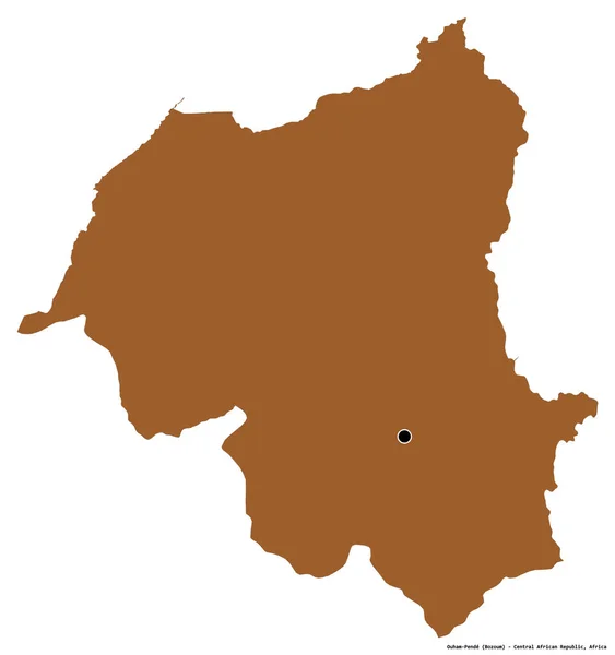 Form Ouham Pende Prefekturen Centralafrikanska Republiken Med Dess Huvudstad Isolerad — Stockfoto