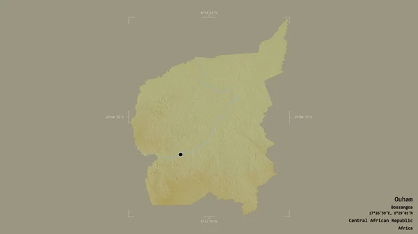 Oblast Ouham Prefektura Středoafrické Republiky Izolovaná Pevném Pozadí Georeferencované Hraniční — Stock fotografie