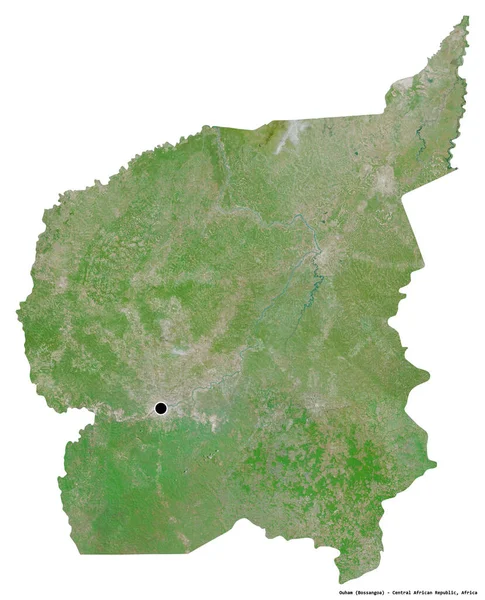 Form Ouham Prefekturen Centralafrikanska Republiken Med Dess Huvudstad Isolerad Vit — Stockfoto