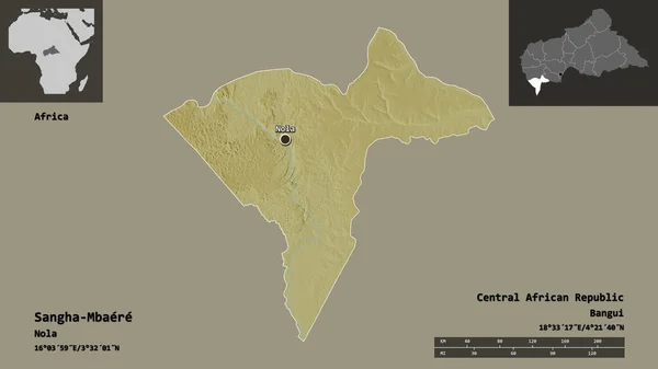 Forma Sangha Mbaere Prefectura Económica República Centroafricana Capital Escala Distancia —  Fotos de Stock