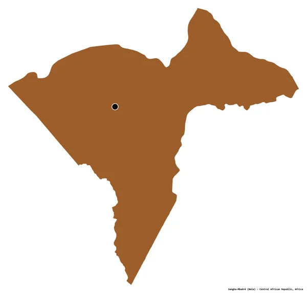 中央アフリカ共和国の経済県であるサンガ ムベレの形で その首都は白い背景に孤立しています パターン化されたテクスチャの構成 3Dレンダリング — ストック写真