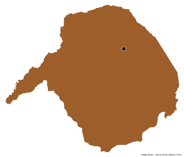 中央アフリカ共和国のバカガ県の形で その首都は白い背景に隔離されています パターン化されたテクスチャの構成 3Dレンダリング — ストック写真