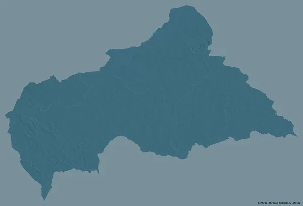 中央アフリカ共和国の形で その首都はしっかりとした色の背景に隔離されています 色の標高マップ 3Dレンダリング — ストック写真