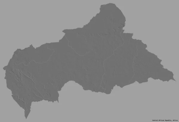 Σχήμα Της Κεντροαφρικανικής Δημοκρατίας Την Πρωτεύουσά Της Απομονωμένη Στέρεο Φόντο — Φωτογραφία Αρχείου
