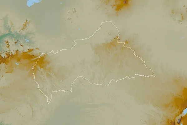 Közép Afrikai Köztársaság Kibővített Területe Topográfiai Domborzati Térkép Renderelés — Stock Fotó