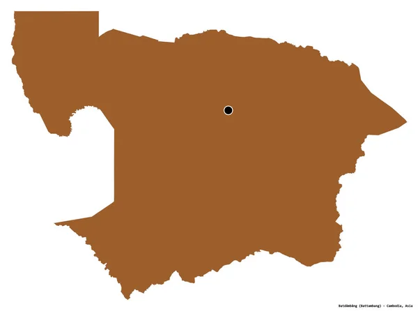 Форма Батдамбанга Провинция Камбоджа Столицей Изолированной Белом Фоне Состав Узоров — стоковое фото
