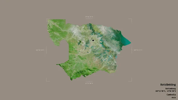 Oblast Batdambang Provincie Kambodža Izolovaná Pevném Pozadí Georeferenční Hraniční Oblasti — Stock fotografie