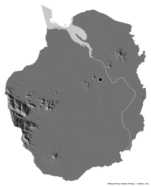 Forma Kampong Chhnang Provincia Camboya Con Capital Aislada Sobre Fondo — Foto de Stock