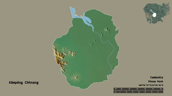 Vorm Van Kampong Chhnang Provincie Cambodja Met Hoofdstad Geïsoleerd Een — Stockfoto