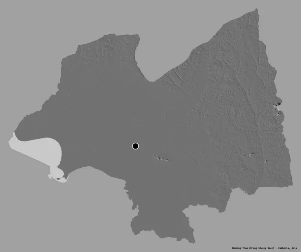 Form Von Kampong Thum Provinz Kambodscha Mit Seiner Hauptstadt Isoliert — Stockfoto