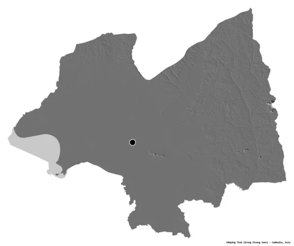 Forma Kampong Thum Provincia Camboya Con Capital Aislada Sobre Fondo — Foto de Stock