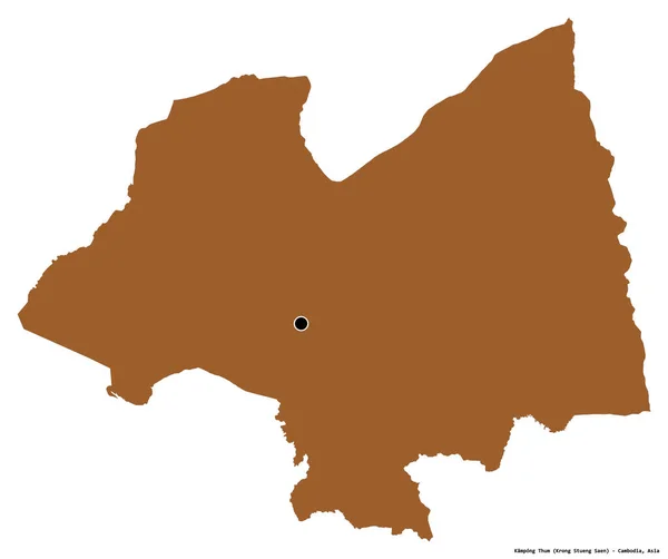 Form Von Kampong Thum Provinz Kambodscha Mit Seiner Hauptstadt Isoliert — Stockfoto