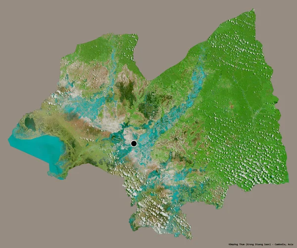 Forma Kampong Thum Provincia Camboya Con Capital Aislada Sobre Fondo — Foto de Stock