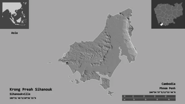 Форма Кронг Прэа Сианук Муниципалитет Камбоджи Столица Шкала Расстояний Предварительные — стоковое фото