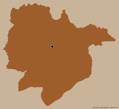 Kamboçya 'nın başkenti Preah Vihear' ın katı renk arkaplanı ile izole edilmiş hali. Desenli dokuların bileşimi. 3B görüntüleme