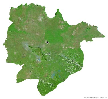 Kamboçya 'nın başkenti Preah Vihear' ın beyaz arka planda izole edilmiş hali. Uydu görüntüleri. 3B görüntüleme