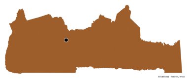 Kamerun 'un başkenti Sud' un beyaz arka planda izole edilmiş hali. Desenli dokuların bileşimi. 3B görüntüleme