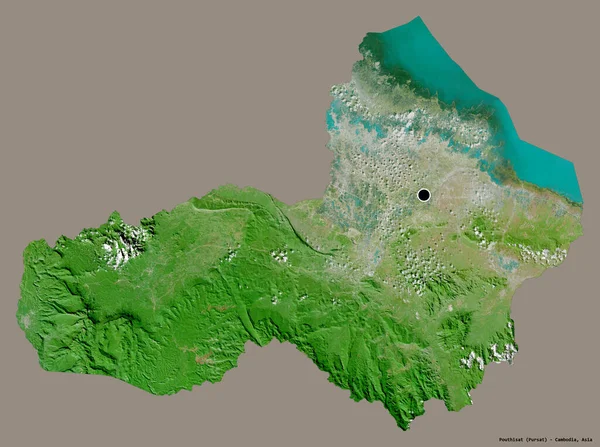 Form Von Pouthisat Provinz Von Kambodscha Mit Seiner Hauptstadt Isoliert — Stockfoto