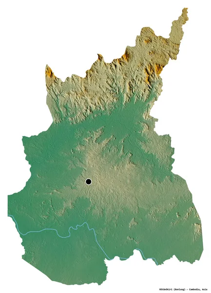 Forma Rotanokiri Provincia Camboya Con Capital Aislada Sobre Fondo Blanco — Foto de Stock