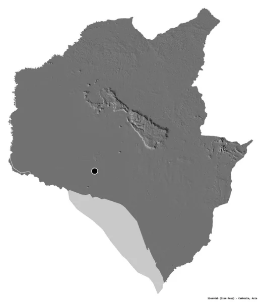 Forma Siemreab Provincia Camboya Con Capital Aislada Sobre Fondo Blanco — Foto de Stock