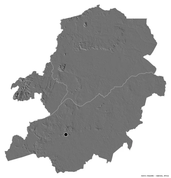 Tvar Centra Regionu Kamerun Hlavním Městem Izolovaným Bílém Pozadí Mapa — Stock fotografie