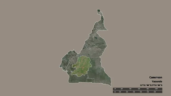 Forma Desolata Del Camerun Con Sua Capitale Principale Divisione Regionale — Foto Stock