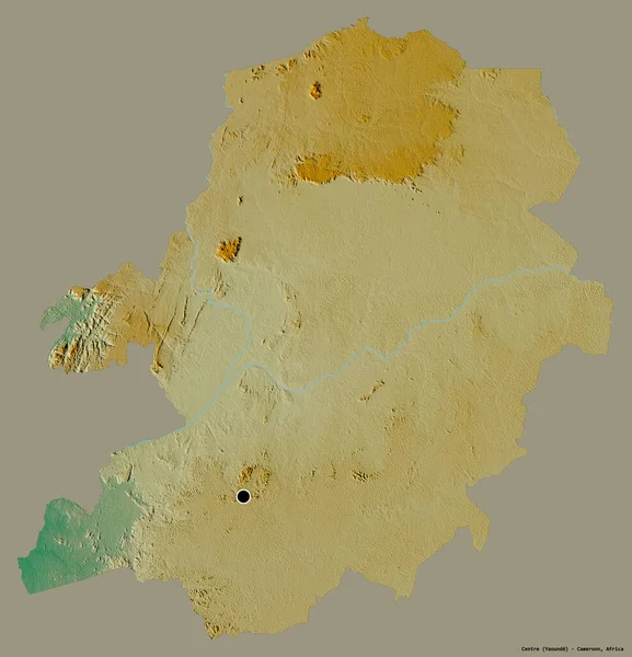 Forma Del Centro Región Camerún Con Capital Aislada Sobre Fondo —  Fotos de Stock