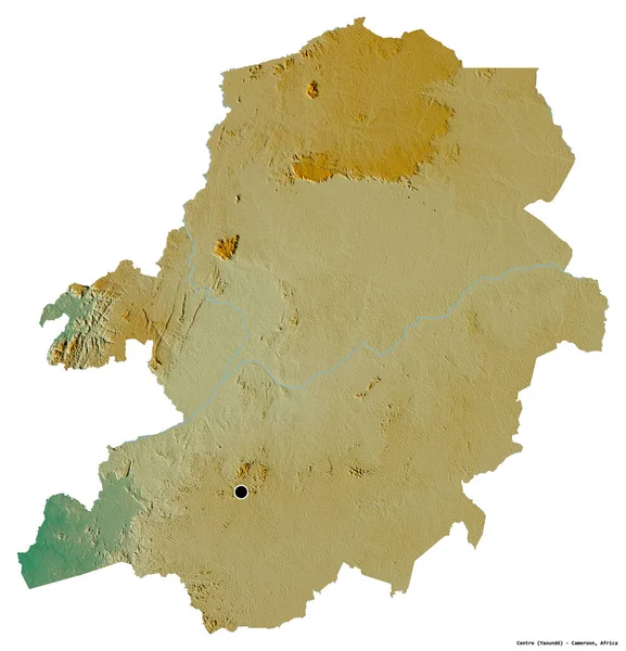 Forma Del Centro Región Camerún Con Capital Aislada Sobre Fondo — Foto de Stock