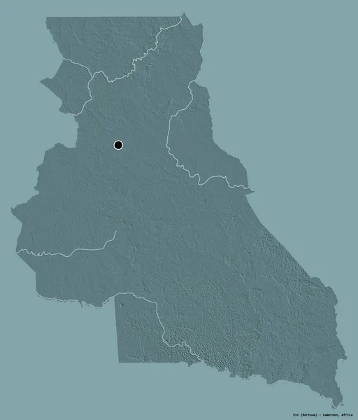 Форма Восток Регион Камеруна Столицей Изолированы Твердом Цветном Фоне Цветная — стоковое фото