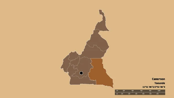 Forma Desolata Del Camerun Con Sua Capitale Principale Divisione Regionale — Foto Stock