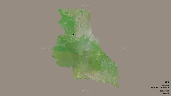 Área Est Región Camerún Aislada Sobre Fondo Sólido Una Caja — Foto de Stock