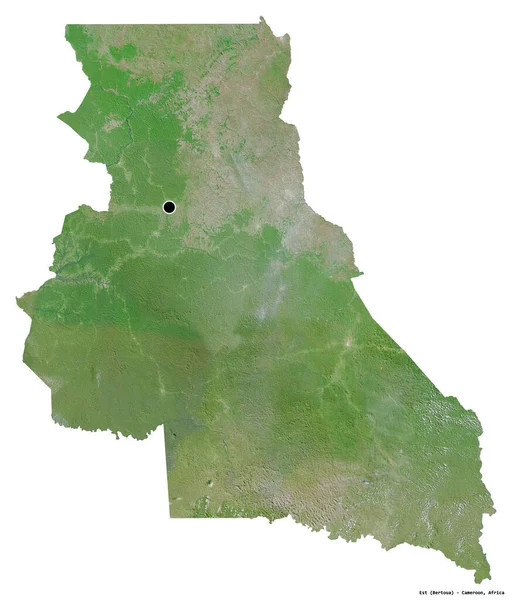 Tvar Est Oblast Kamerunu Hlavním Městem Izolovaným Bílém Pozadí Satelitní — Stock fotografie