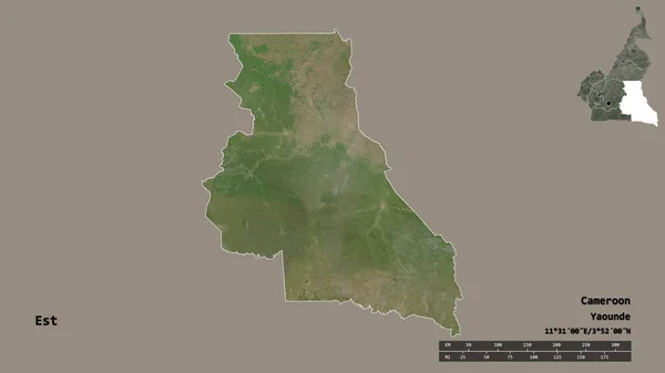 Tvar Est Oblast Kamerunu Hlavním Městem Izolovaným Pevném Pozadí Měřítko — Stock fotografie