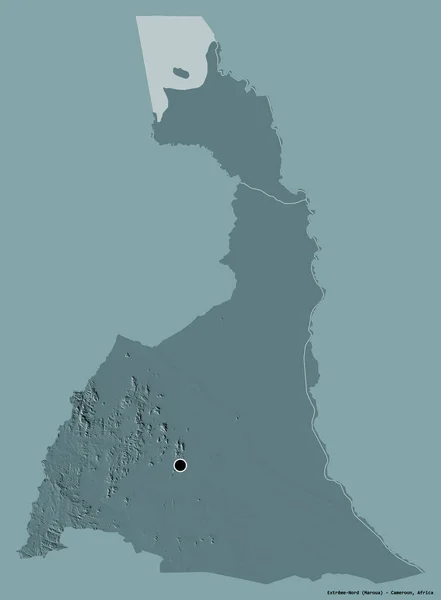 Forma Extreme Nord Región Camerún Con Capital Aislado Sobre Fondo — Foto de Stock