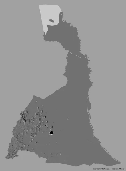 Shape Extreme Nord Region Von Kamerun Mit Seiner Hauptstadt Isoliert — Stockfoto