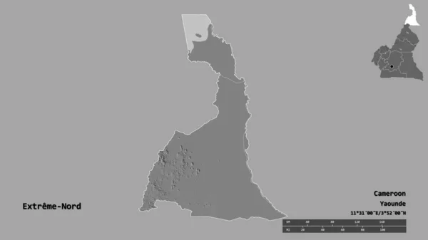 Форма Крайнего Севера Регион Камеруна Столицей Изолированной Твёрдом Фоне Дистанционный — стоковое фото