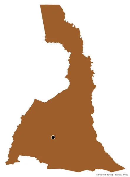 Shape Extreme Nord Region Von Kamerun Mit Seiner Hauptstadt Isoliert — Stockfoto