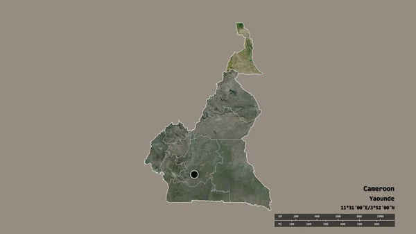 Обесцвеченная Форма Камеруна Столицей Главным Региональным Делением Отделенной Территорией Экстремально — стоковое фото