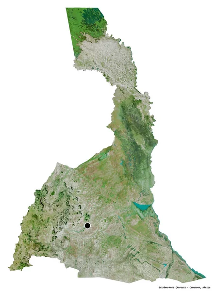 Forma Extreme Nord Región Camerún Con Capital Aislada Sobre Fondo — Foto de Stock