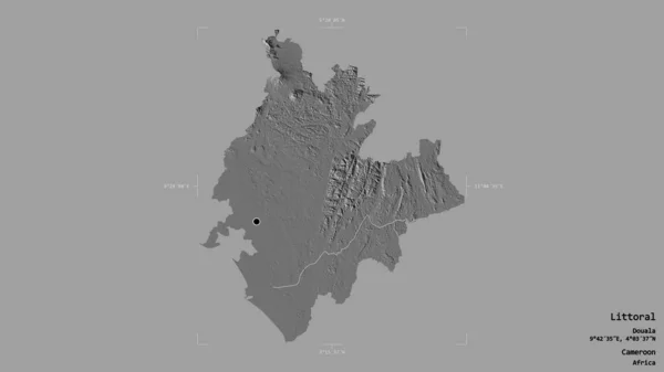Территория Прибрежной Области Камеруна Изолированная Твердом Фоне Геометрической Коробке Метки — стоковое фото