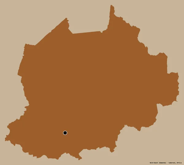 Forma Nord Ouest Regione Del Camerun Con Sua Capitale Isolata — Foto Stock