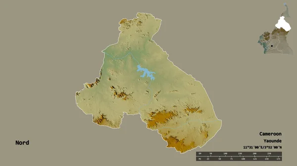 Σχήμα Nord Περιφέρεια Καμερούν Κεφάλαιό Της Απομονωμένο Στέρεο Υπόβαθρο Κλίμακα — Φωτογραφία Αρχείου