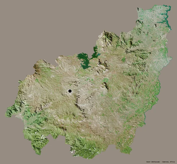 Forme Ouest Région Cameroun Avec Capitale Isolée Sur Fond Couleur — Photo