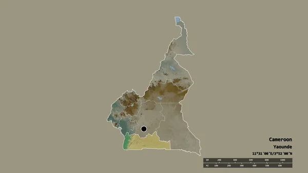 카메룬의 사막화 형태와 중심의 그리고 지역이 있었다 라벨이요 렌더링 — 스톡 사진