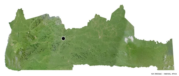 Forme Sud Région Cameroun Avec Capitale Isolée Sur Fond Blanc — Photo