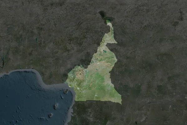 Forma Camerún Separada Por Desaturación Las Áreas Vecinas Imágenes Satélite — Foto de Stock